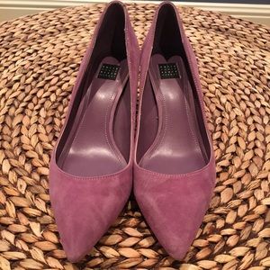 White House Black Market purple suede pumps